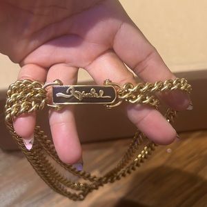 Henri Bendel dog chain choker style necklace